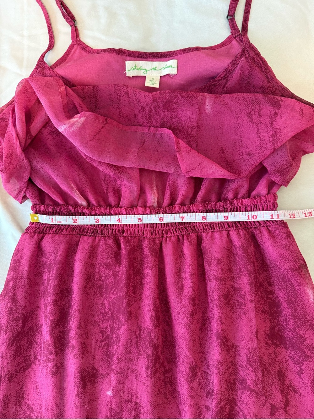 MAXI DRESS Urban Outfitters CHIFFON Fuchsia Pink Berry Staring At Stars // Small - Picture 7 of 9